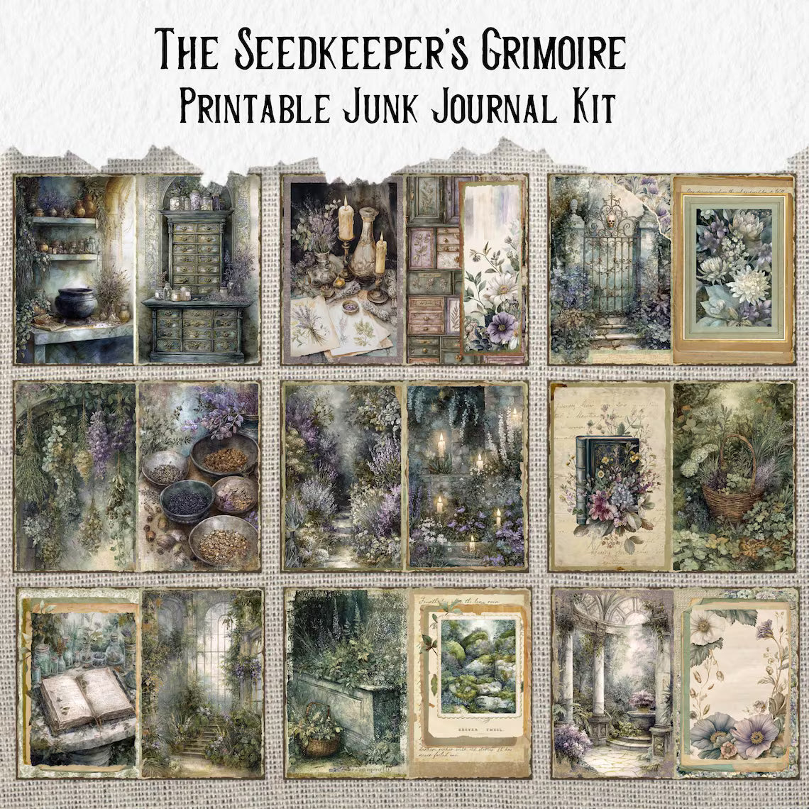 The Seed keeper's Grimoire Printable Junk Journal Kit