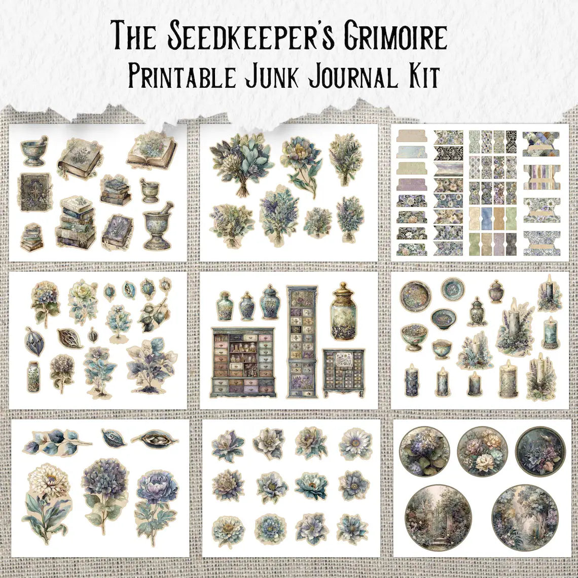 The Seed keeper's Grimoire Printable Junk Journal Kit