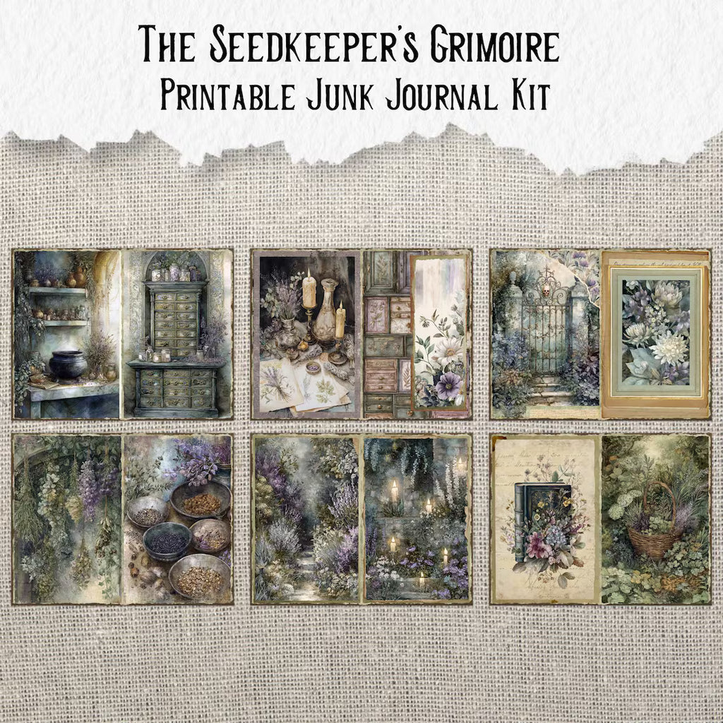 The Seed keeper's Grimoire Printable Junk Journal Kit