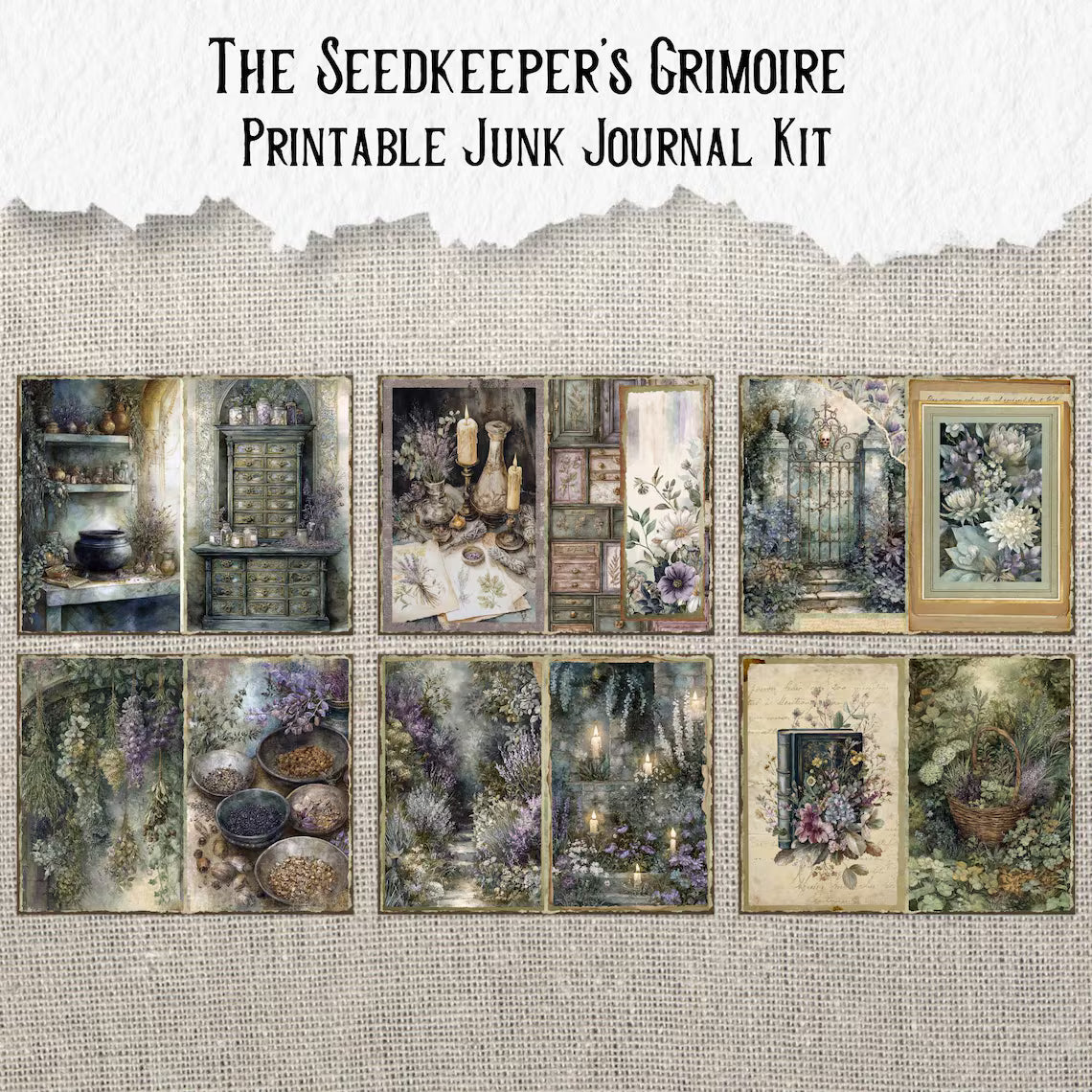 The Seed keeper's Grimoire Printable Junk Journal Kit