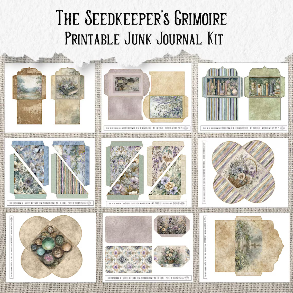 The Seed keeper's Grimoire Printable Junk Journal Kit