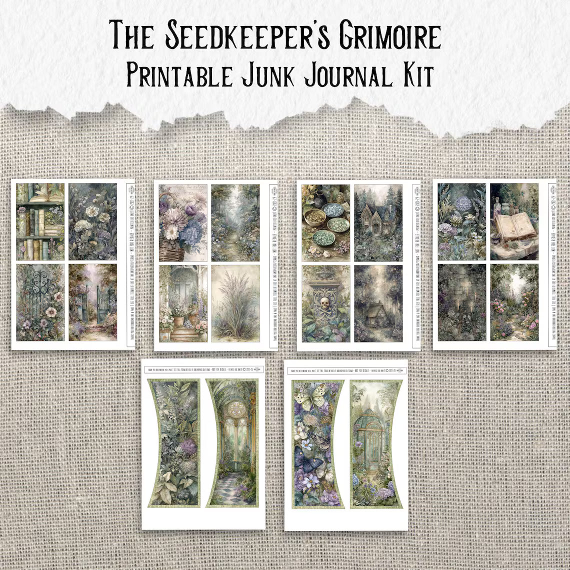 The Seed keeper's Grimoire Printable Junk Journal Kit