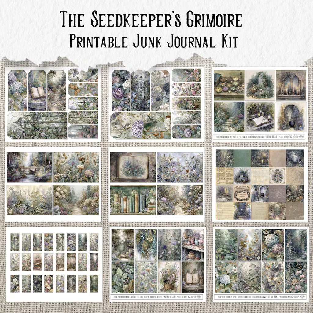 The Seed keeper's Grimoire Printable Junk Journal Kit