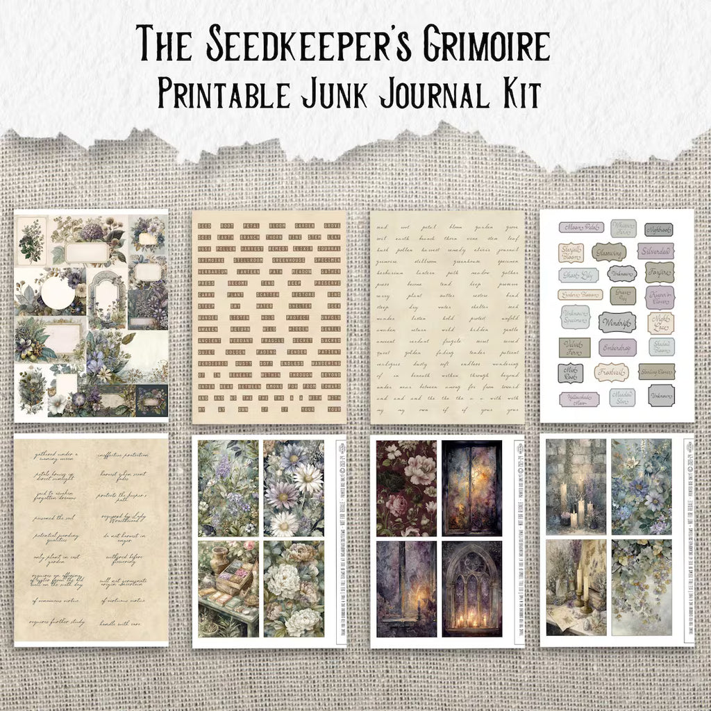 The Seed keeper's Grimoire Printable Junk Journal Kit