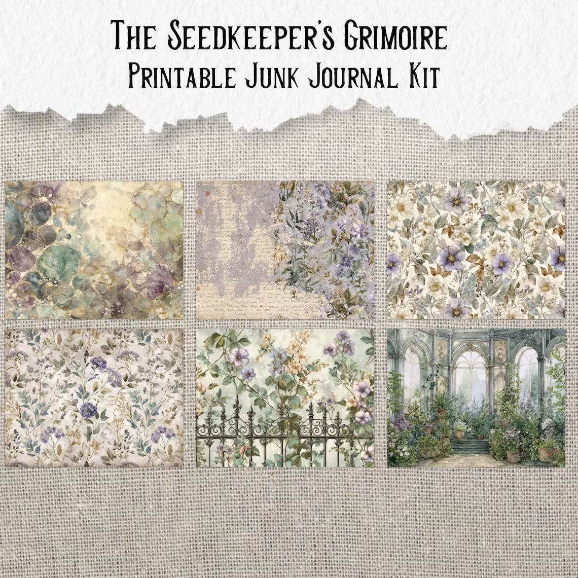 The Seed keeper's Grimoire Printable Junk Journal Kit